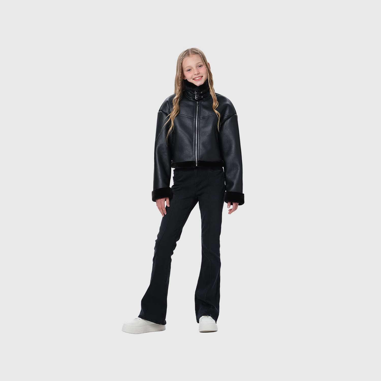Chaqueta Niña Aviador Negro-3