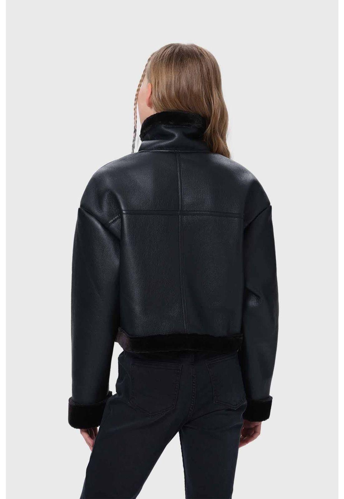 Chaqueta Niña Aviador Negro-2