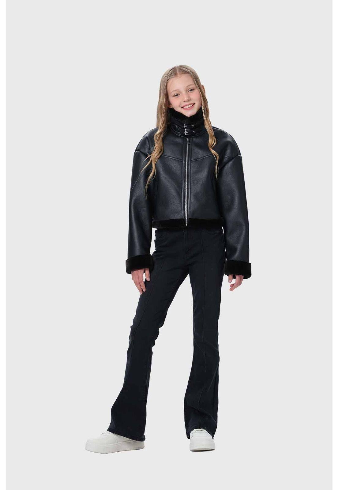 Chaqueta Niña Aviador Negro-3