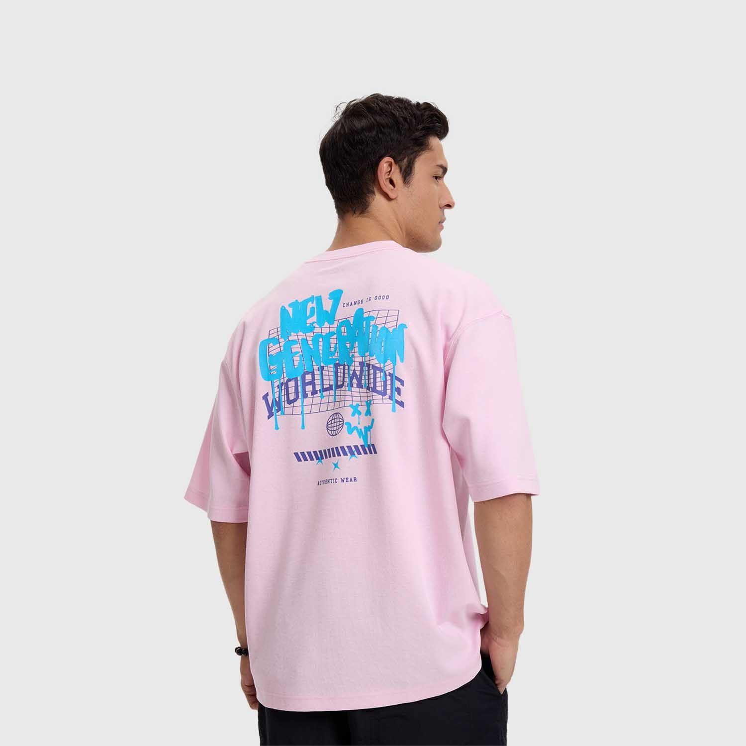 Polera Hombre Print Graffiti Rosado Claro Fashion's Park-2