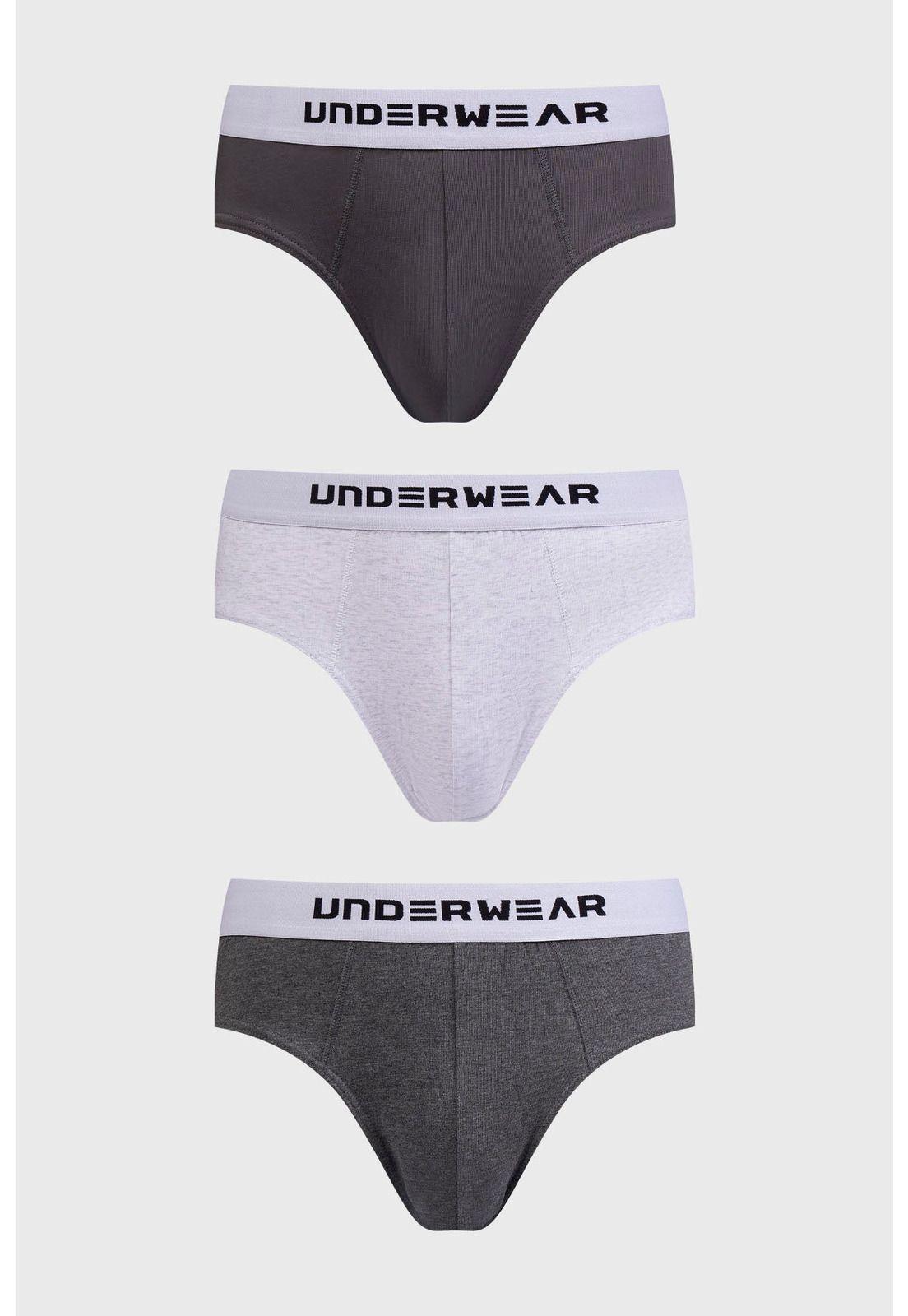 Boxer Hombre Tripack Liso Gris - IV-0