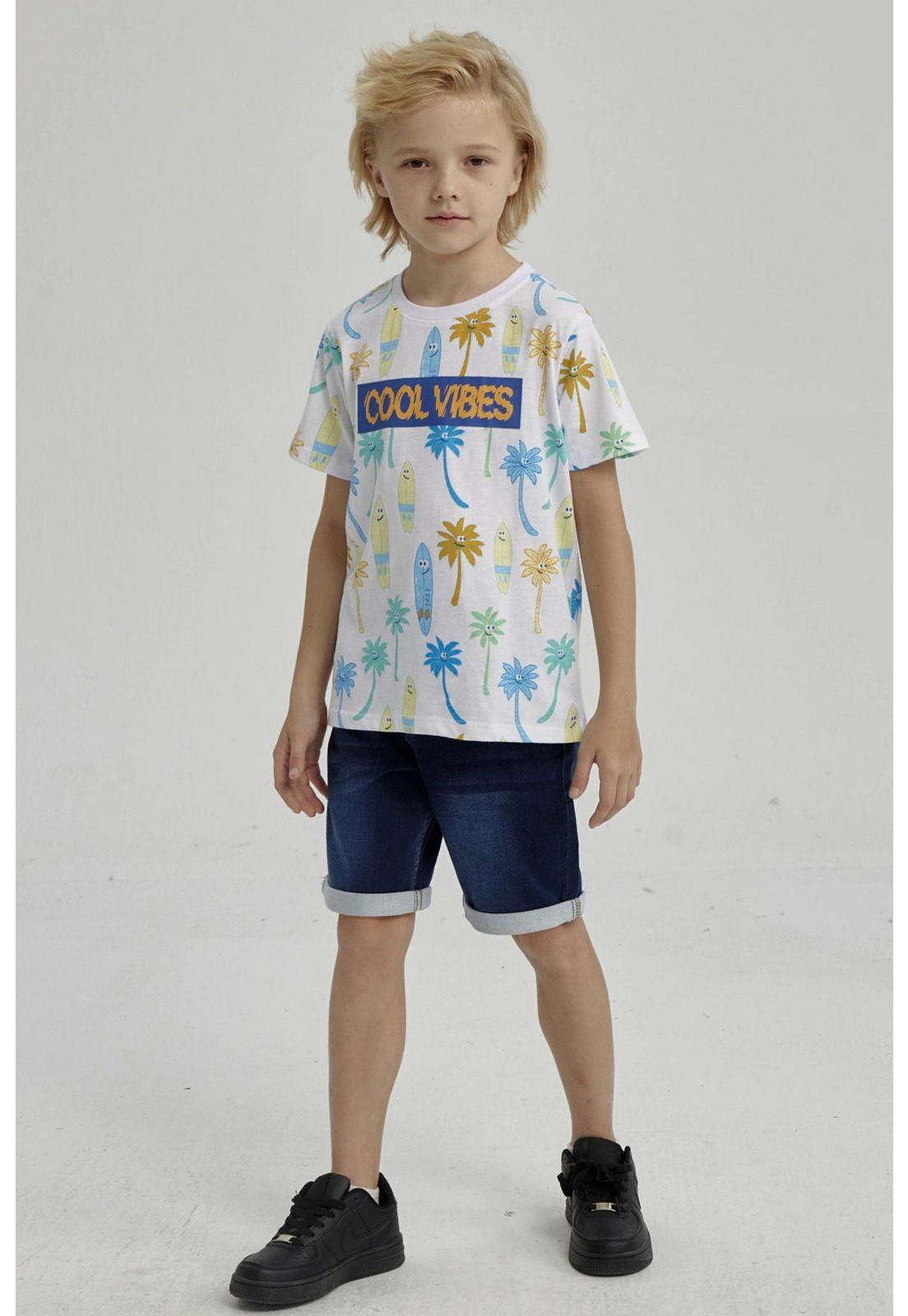 Polera Niño Mini Print Posicional Blanco-2