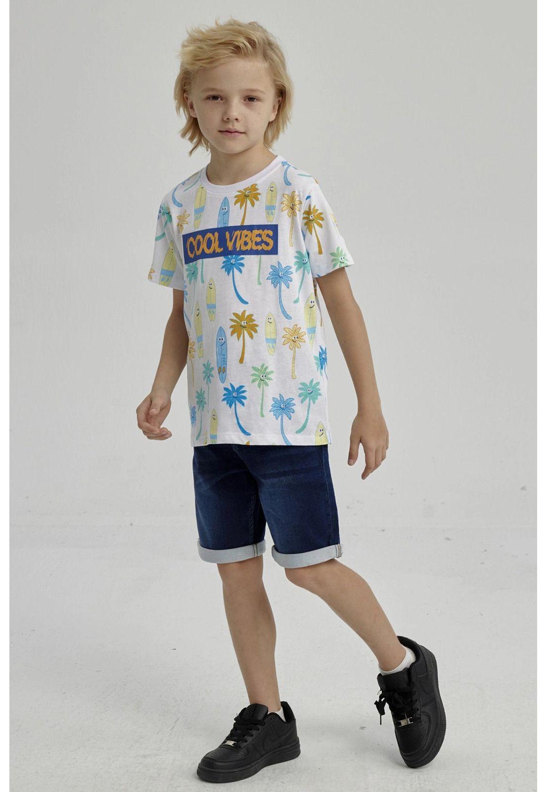 Polera Niño Mini Print Posicional Blanco-3