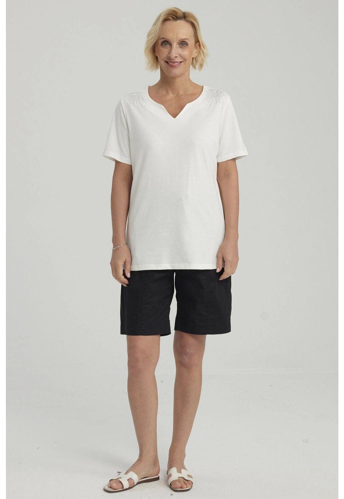 Bermuda Mujer Con Cortes Y Apertura Negro-7