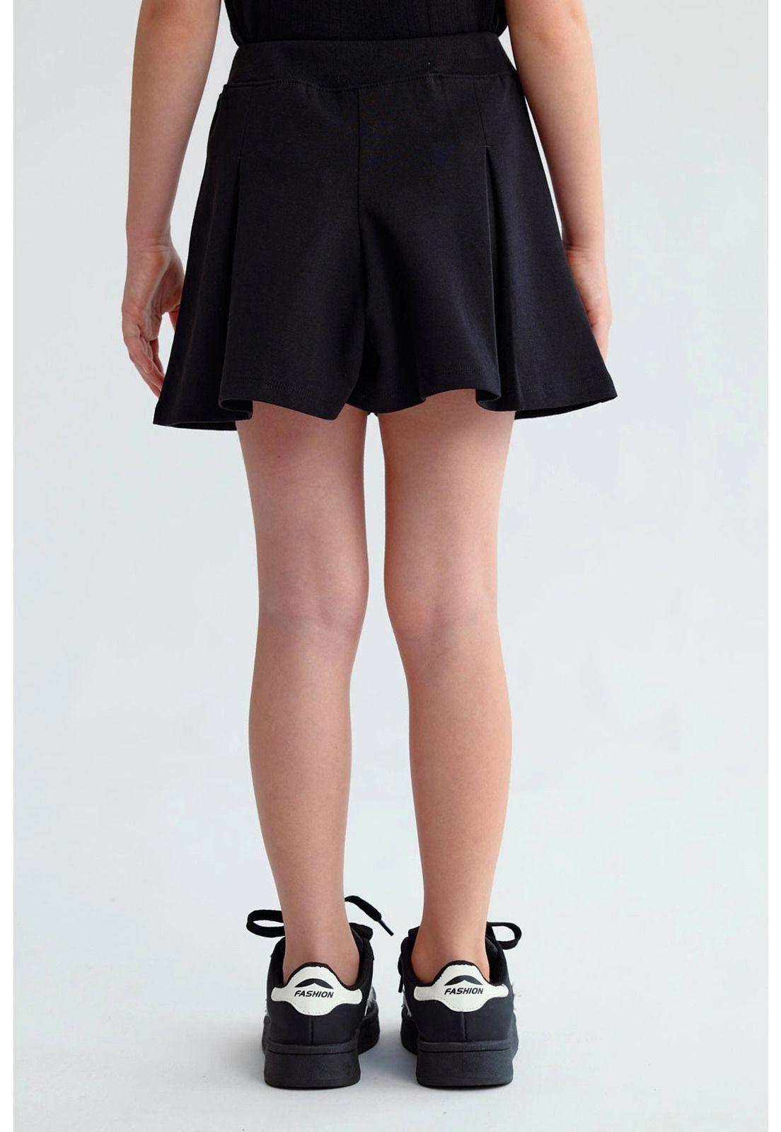 Falda Niña Short Tableada Negro-2