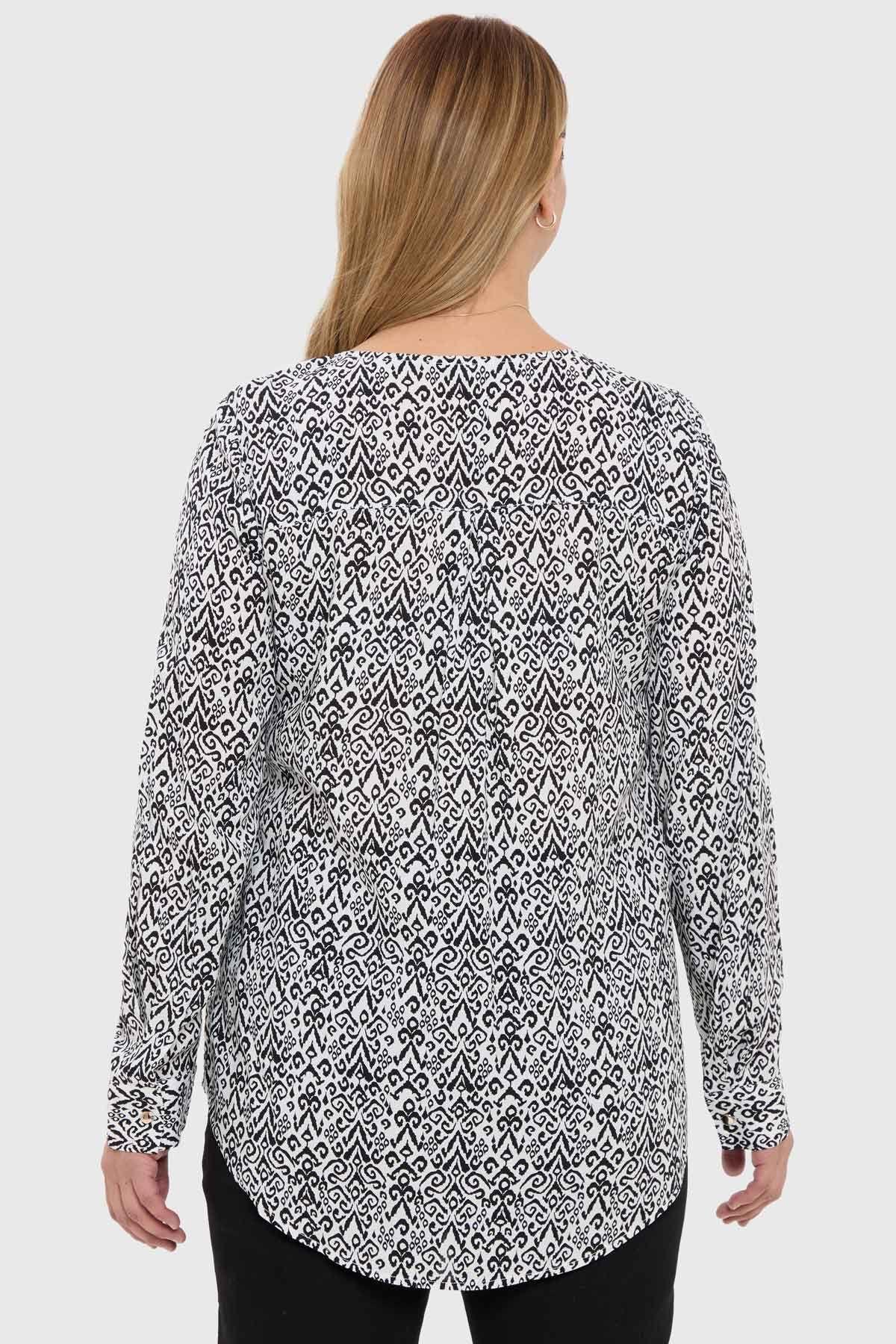 Blusa Mujer Pinza Pliegue Delantero Crudo-2