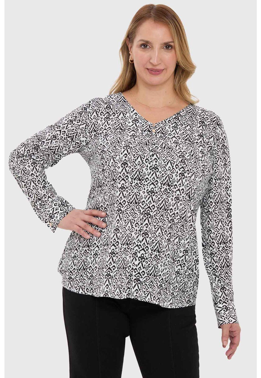 Blusa Mujer Pinza Pliegue Delantero Crudo - ll-0