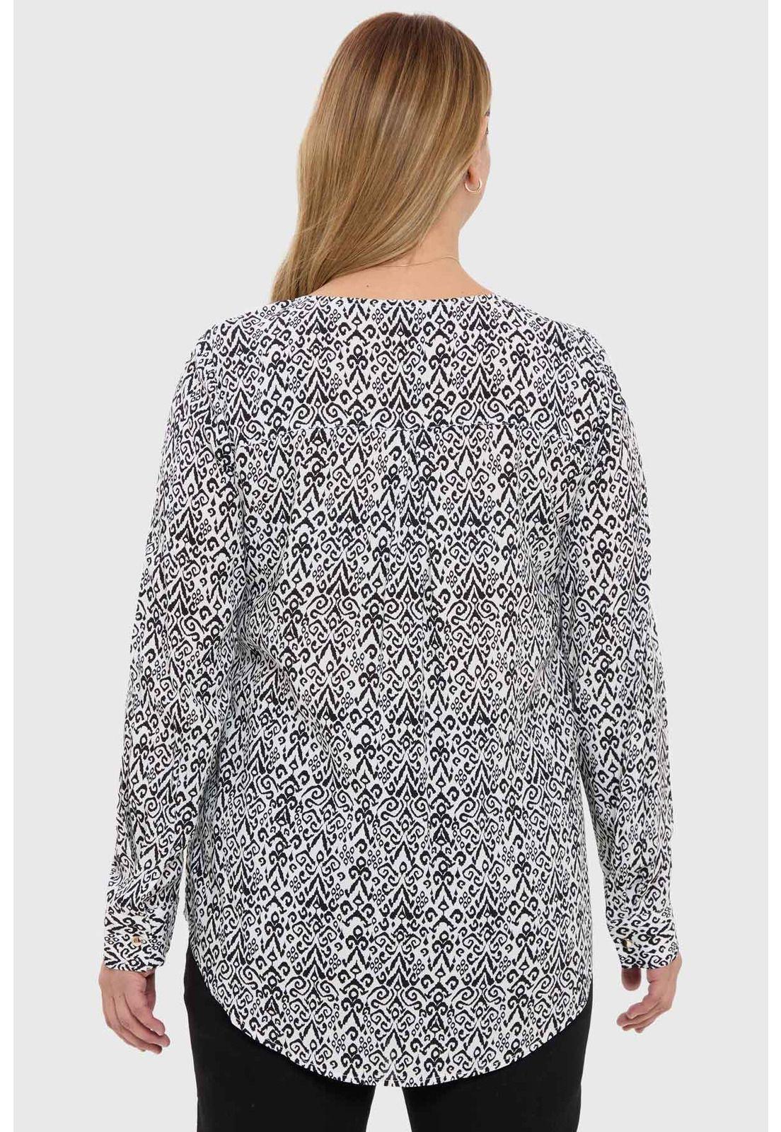 Blusa Mujer Pinza Pliegue Delantero Crudo - ll-2