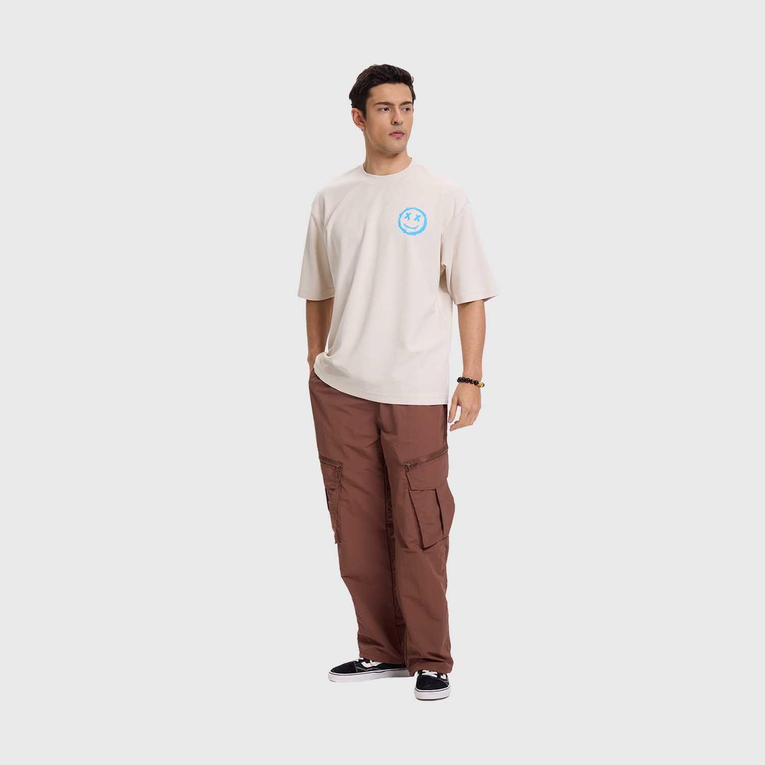 Polera Hombre Print Graffiti Beige Claro Fashion's Park-3
