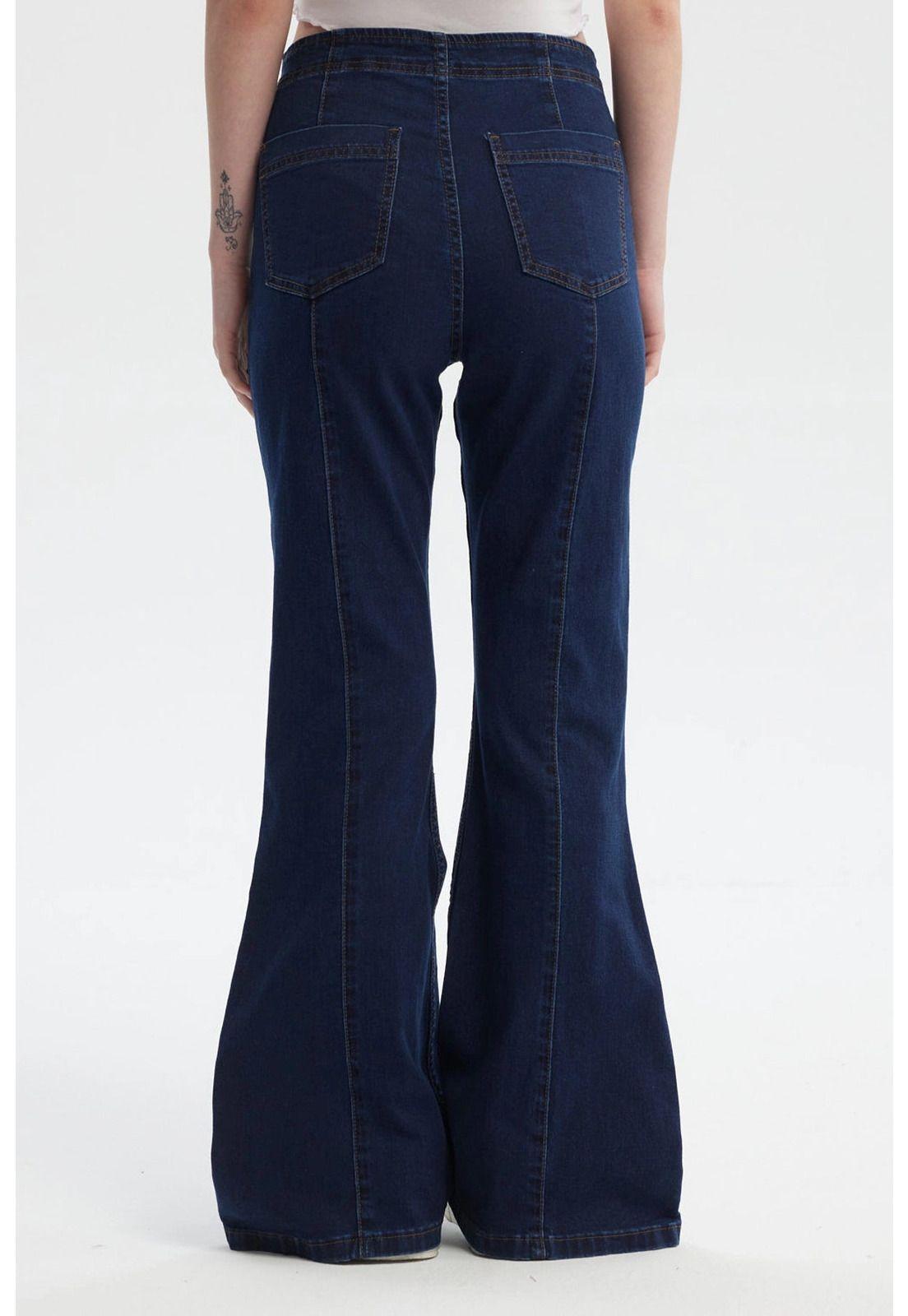 Jeans Mujer Flare Azul Oscuro - lll-2