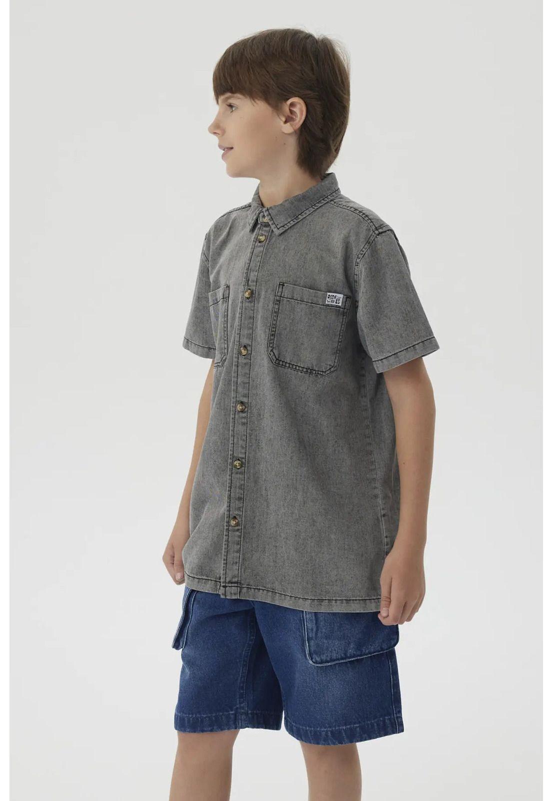 Camisa Niño Teen Denim Gris-1