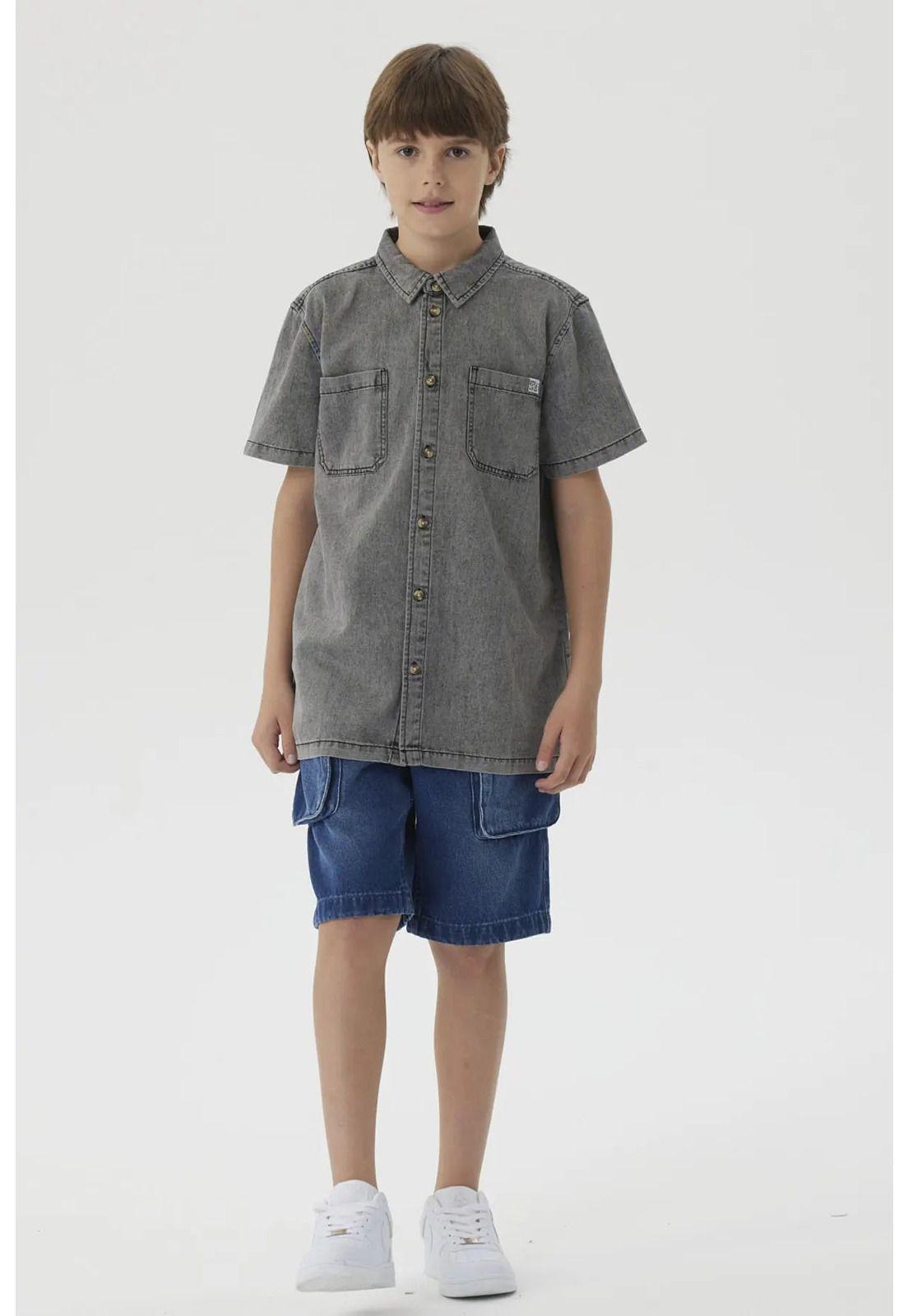 Camisa Niño Teen Denim Gris-3