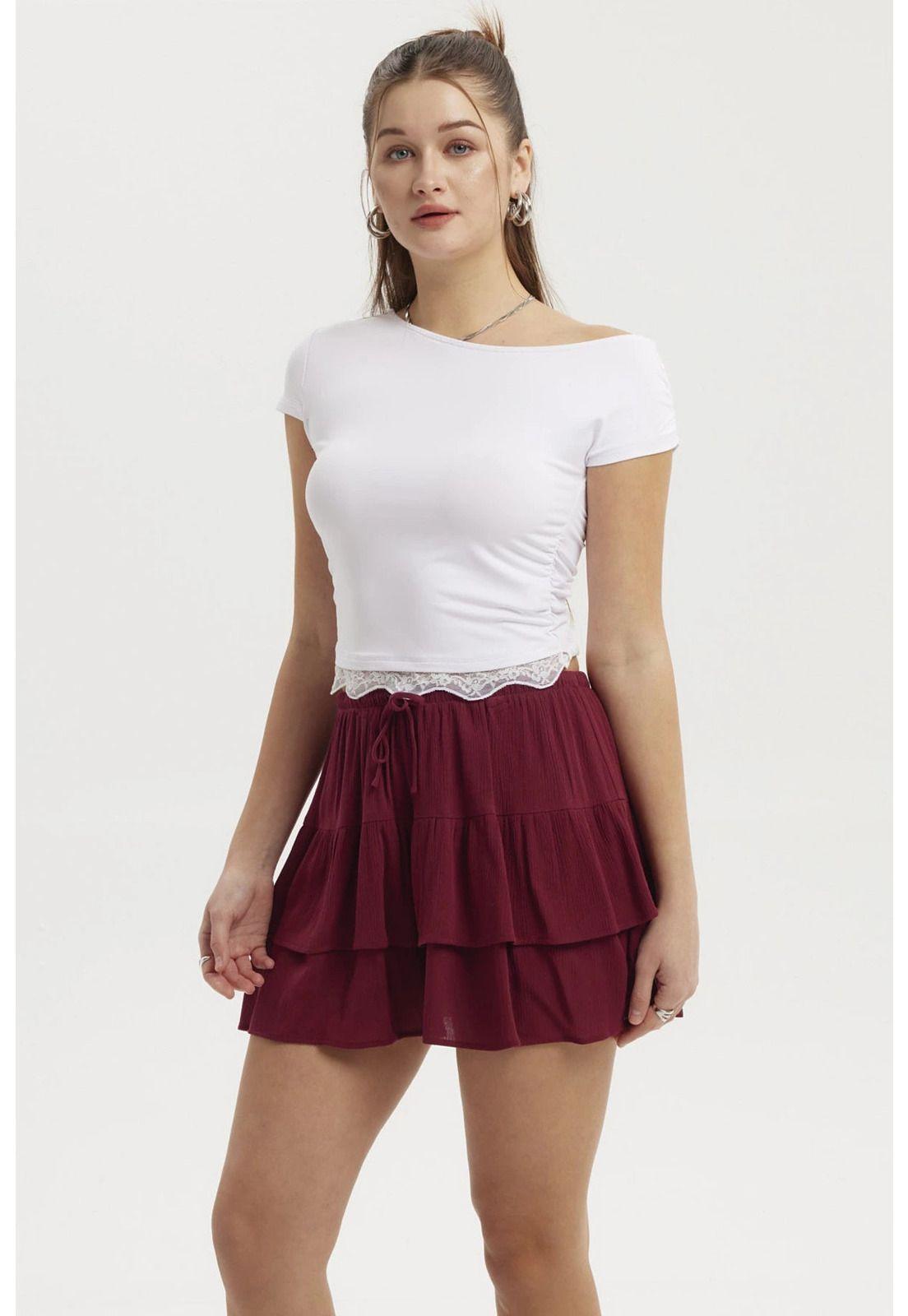 Polera Mujer Asimétrico Basta Encaje Blanco-0