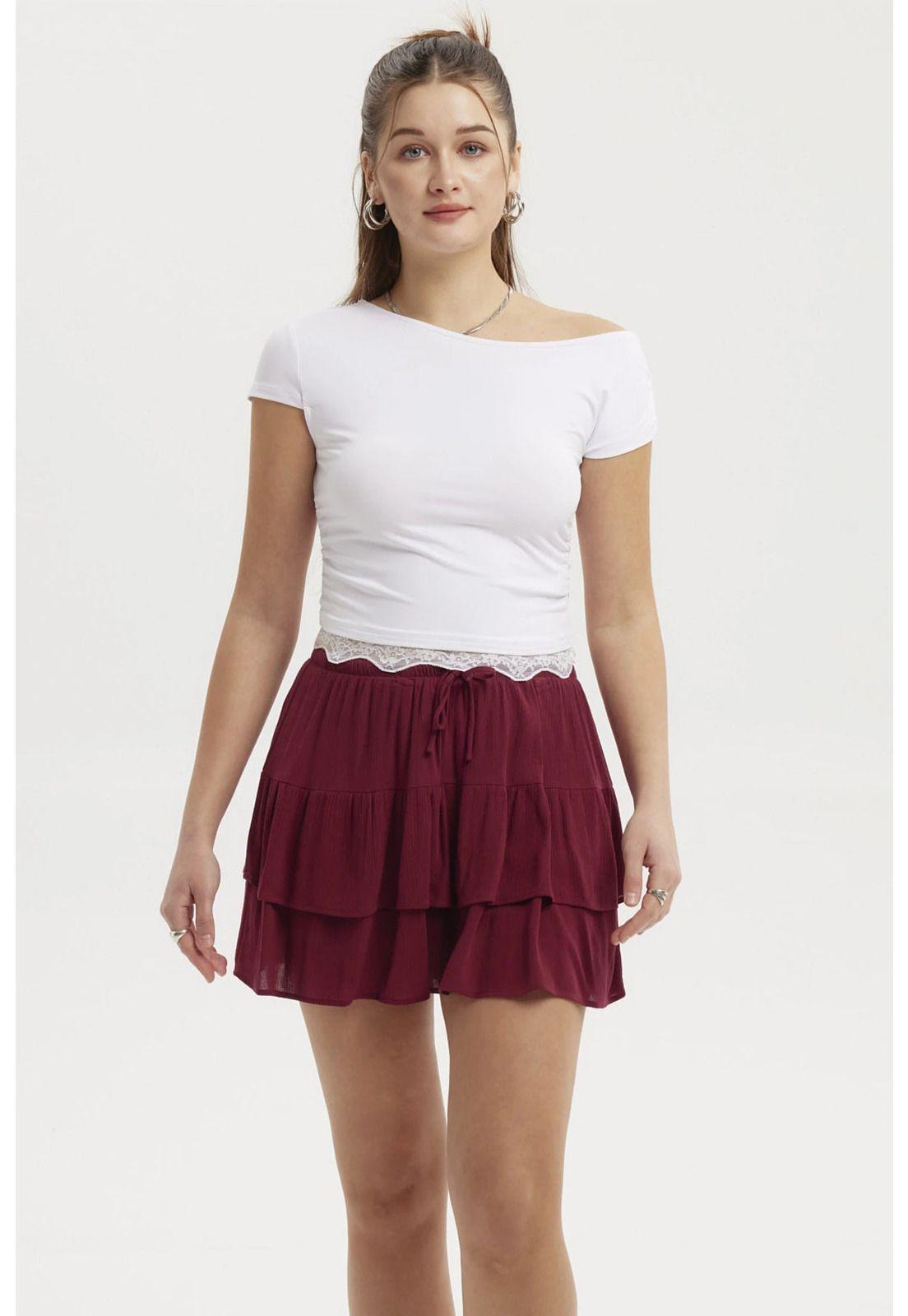 Polera Mujer Asimétrico Basta Encaje Blanco-1