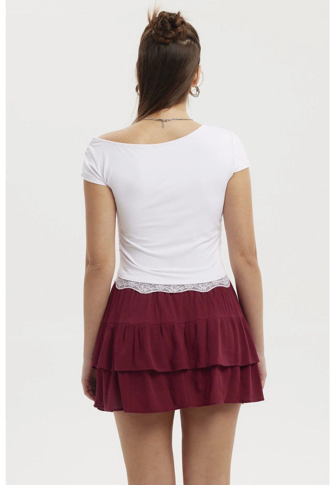 Polera Mujer Asimétrico Basta Encaje Blanco-2