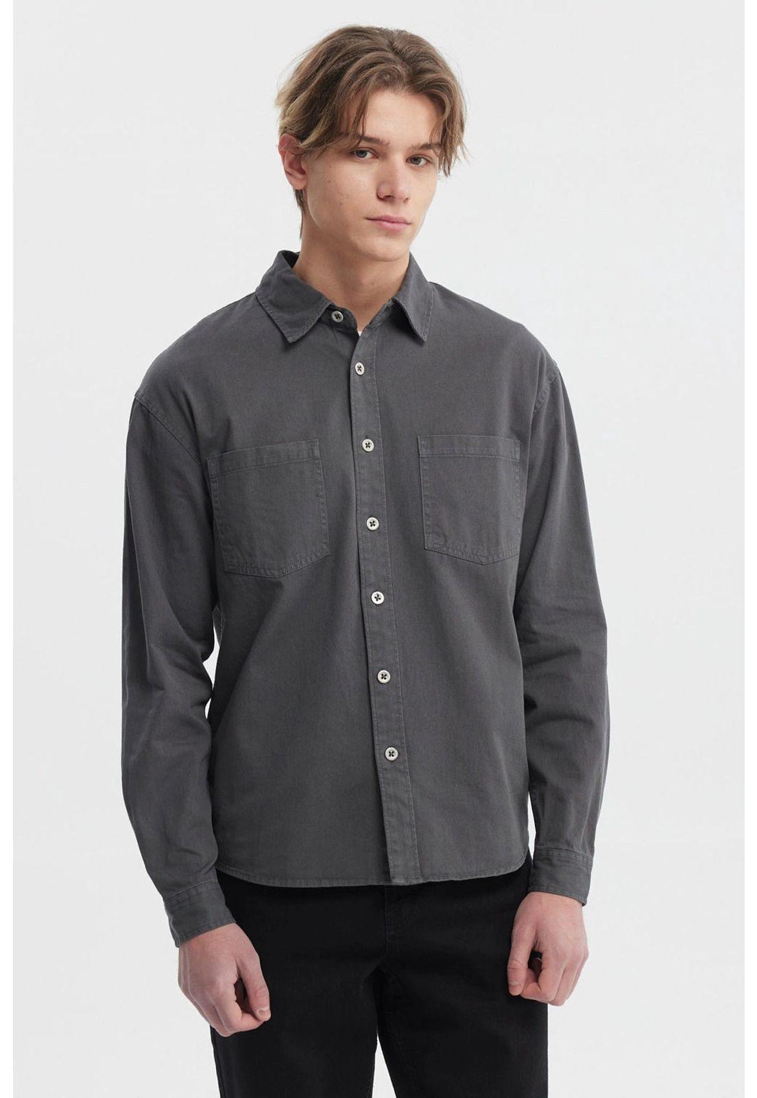 Camisa Hombre Sobrecamisa Gris-0