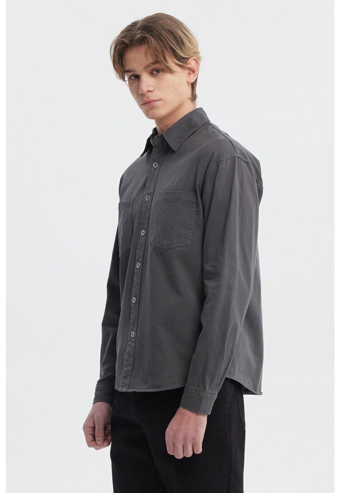 Camisa Hombre Sobrecamisa Gris-1