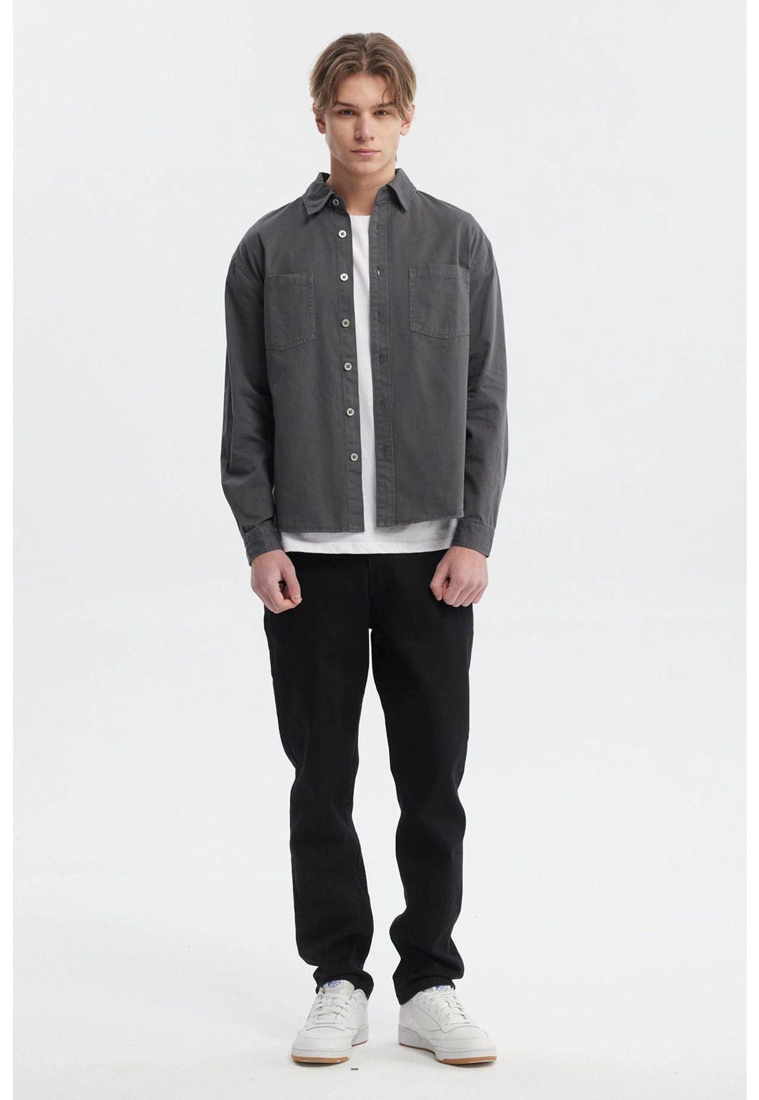 Camisa Hombre Sobrecamisa Gris-3