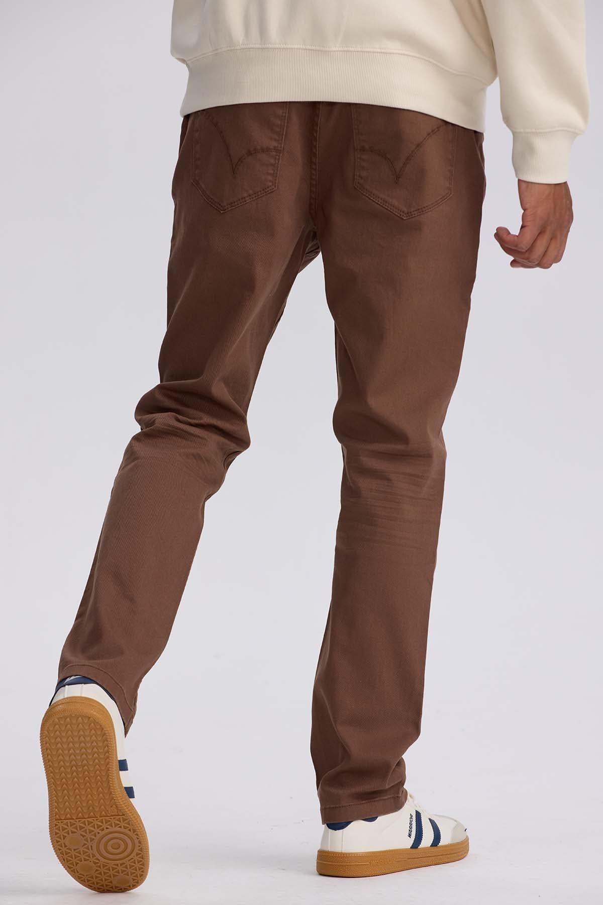 Jeans Hombre Slim Color Cafe-2