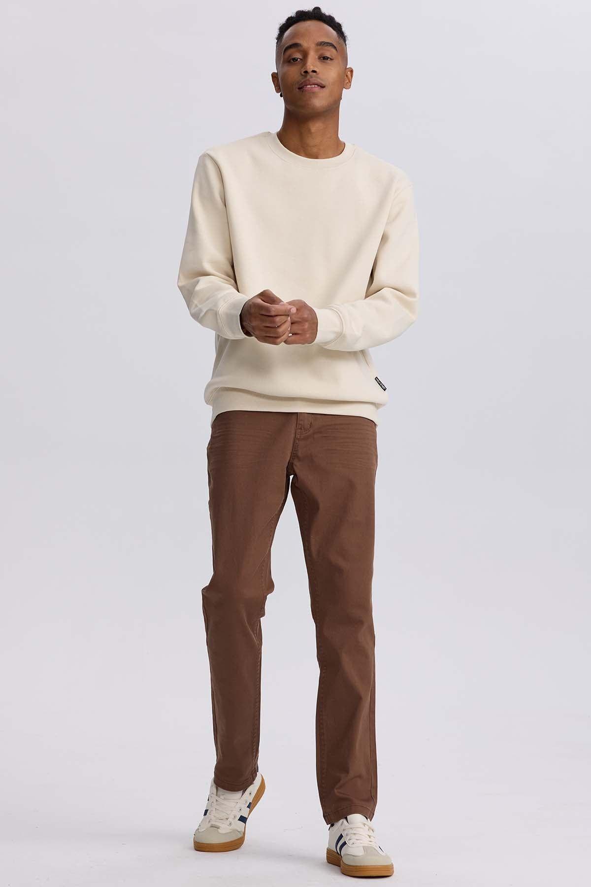 Jeans Hombre Slim Color Cafe-3