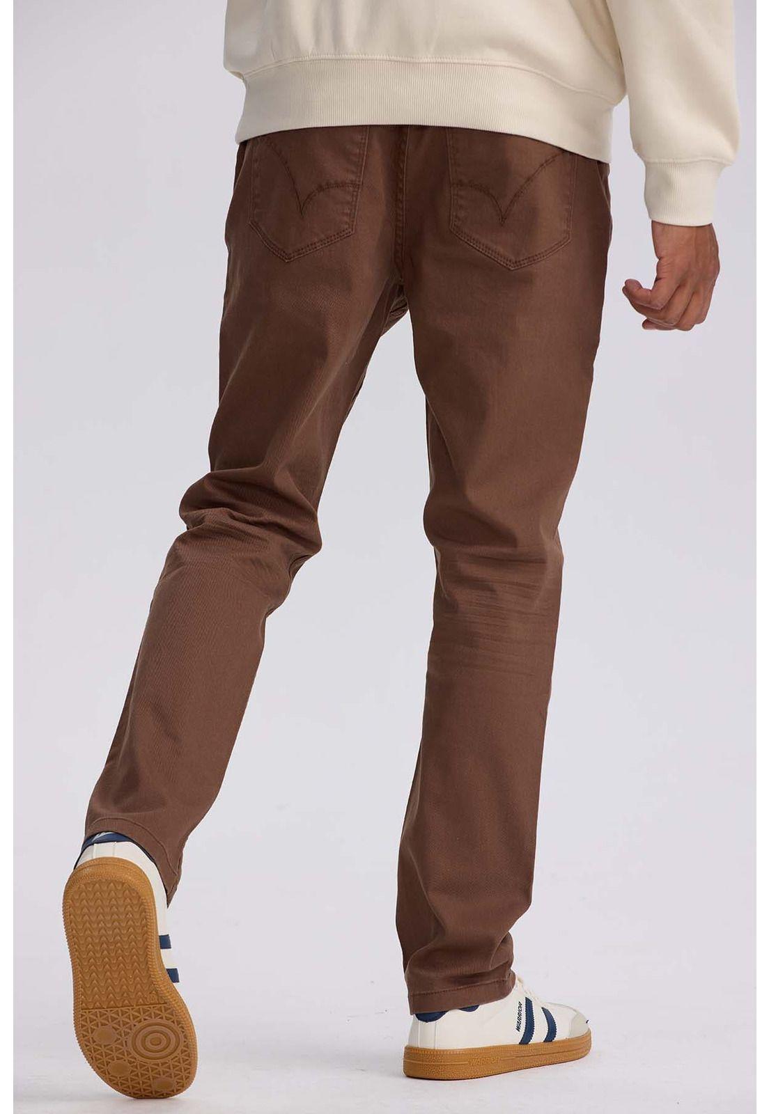 Jeans Hombre Slim Color Café-2