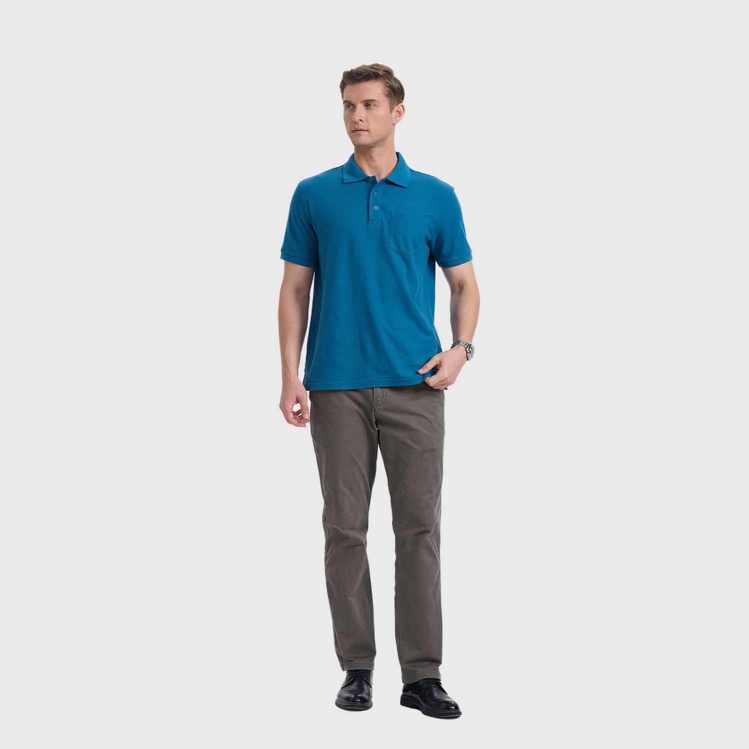 Polera Hombre Básica Pique Lisa Petroleo Fashion's Park-3