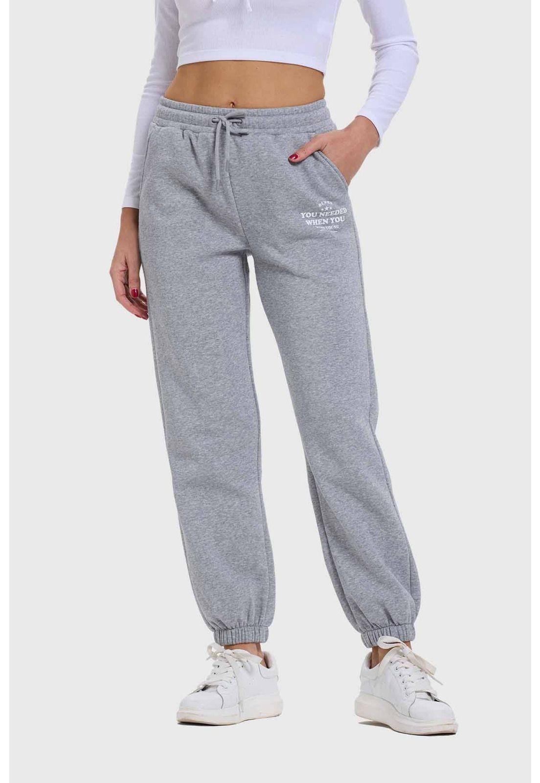 Pantalón Mujer Jogger Gris-0