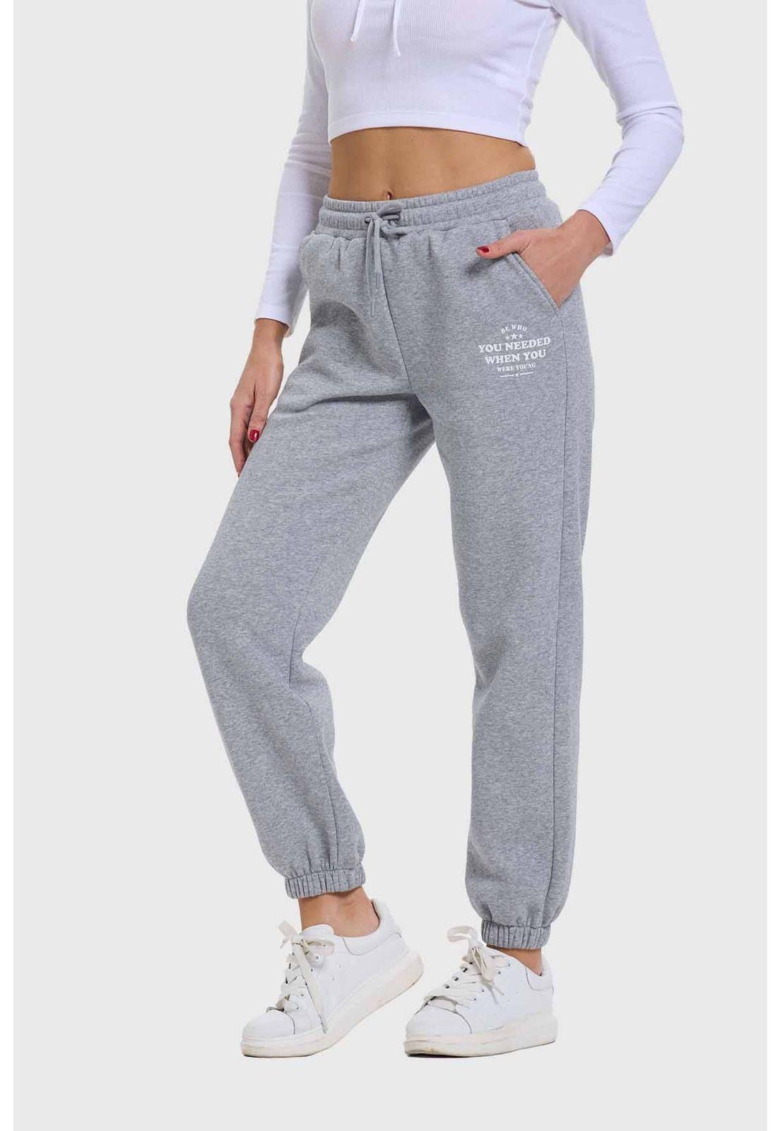 Pantalón Mujer Jogger Gris-1