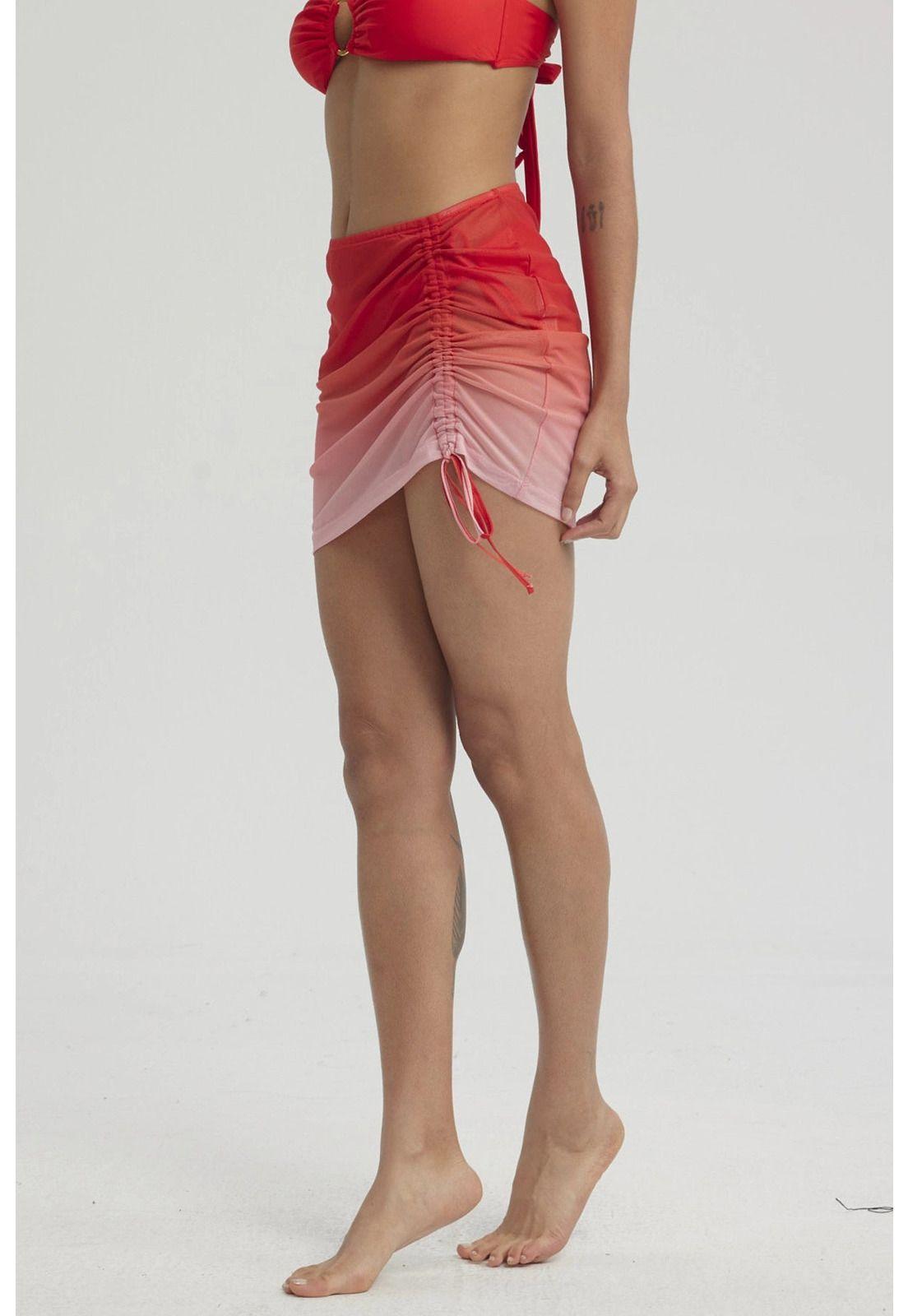 Falda Mujer Malla Rosado-3