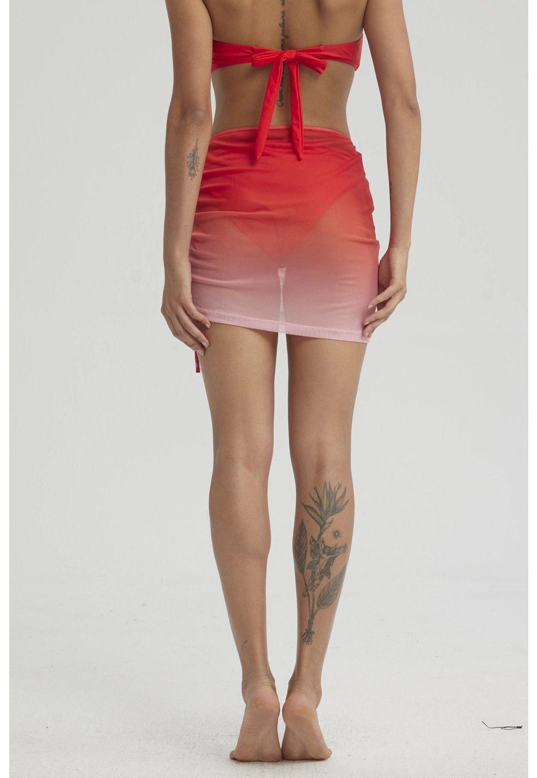 Falda Mujer Malla Rosado-6