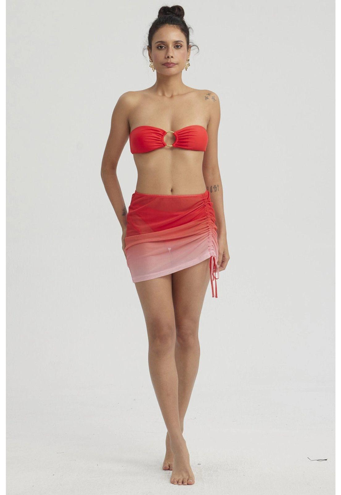 Falda Mujer Malla Rosado-7