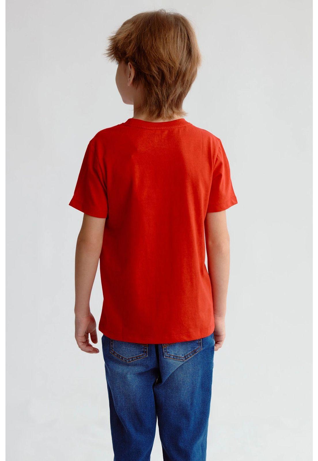 Polera Niño Básica Estampada Rojo - ll-2