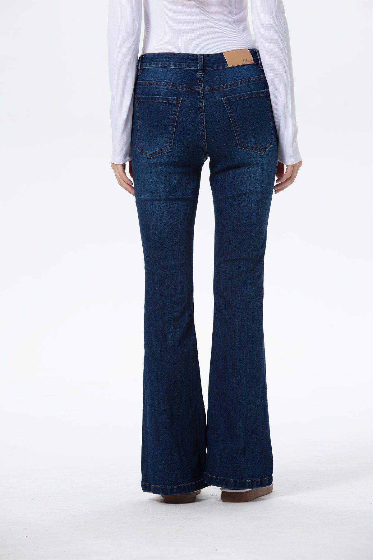 Jeans Mujer Vale Flare Azul Oscuro-2