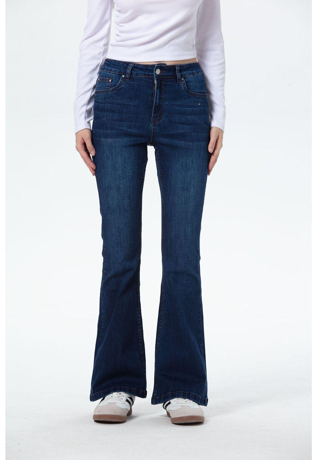 Jeans Mujer Vale Flare Azul Oscuro-0