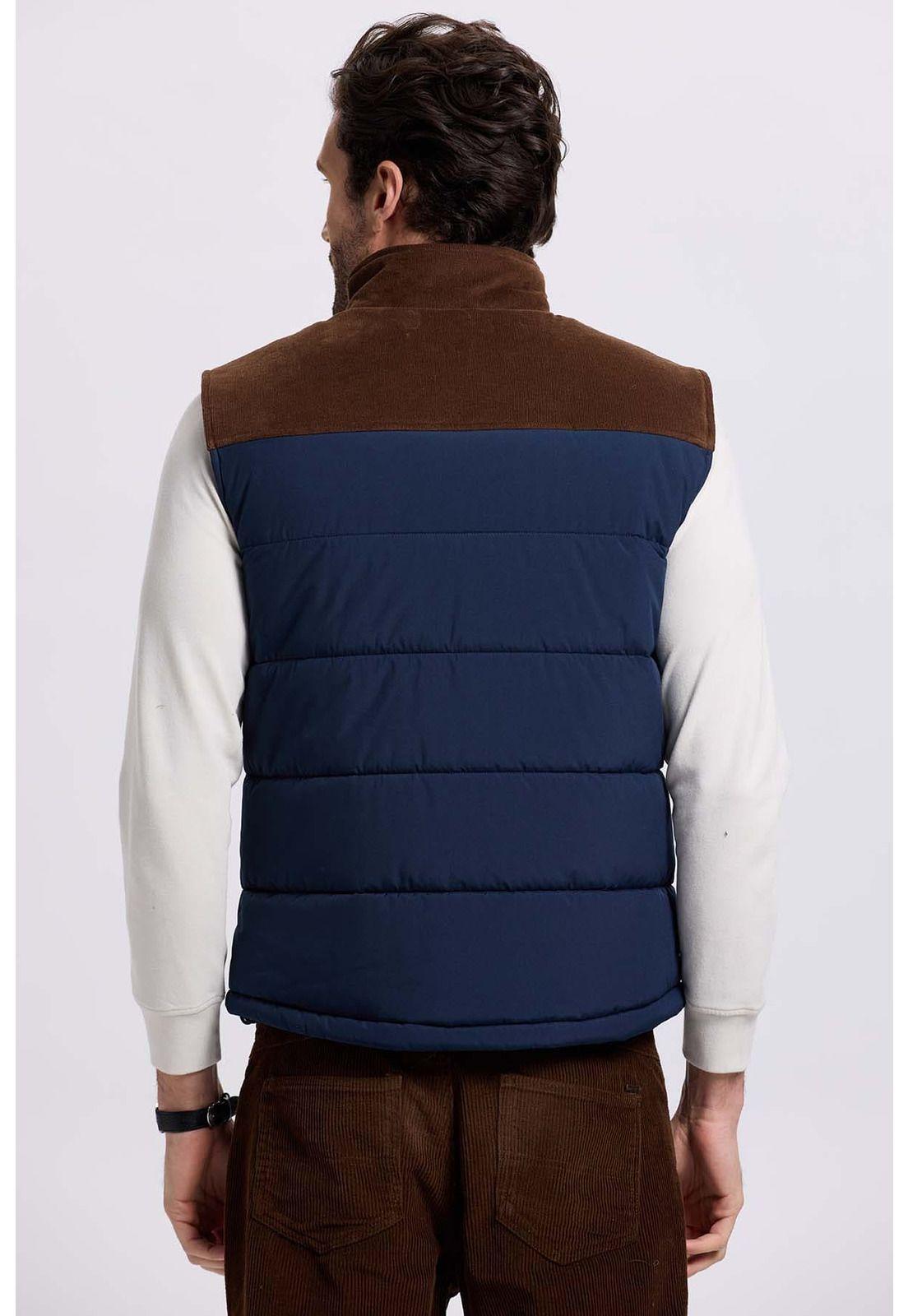 Parka Hombre Hombro Cotelé Azul-2