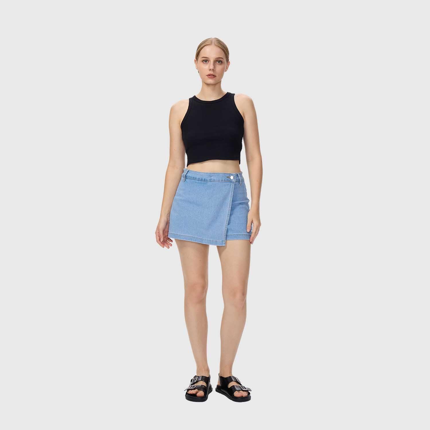 Polera Mujer Crop Negro I Fashion's Park-3