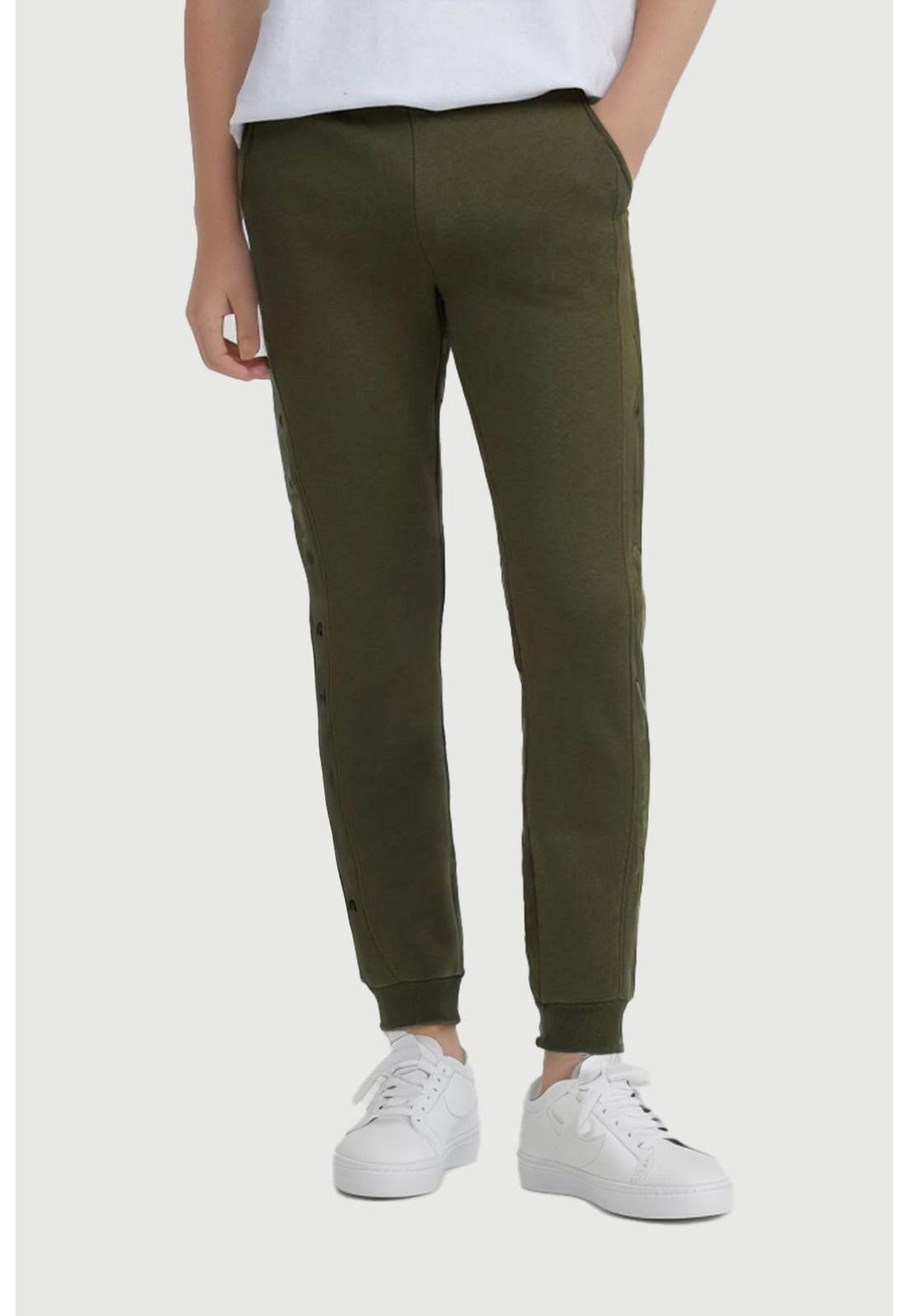 Pantalón Buzo Niño Texto En Costado Verde-0