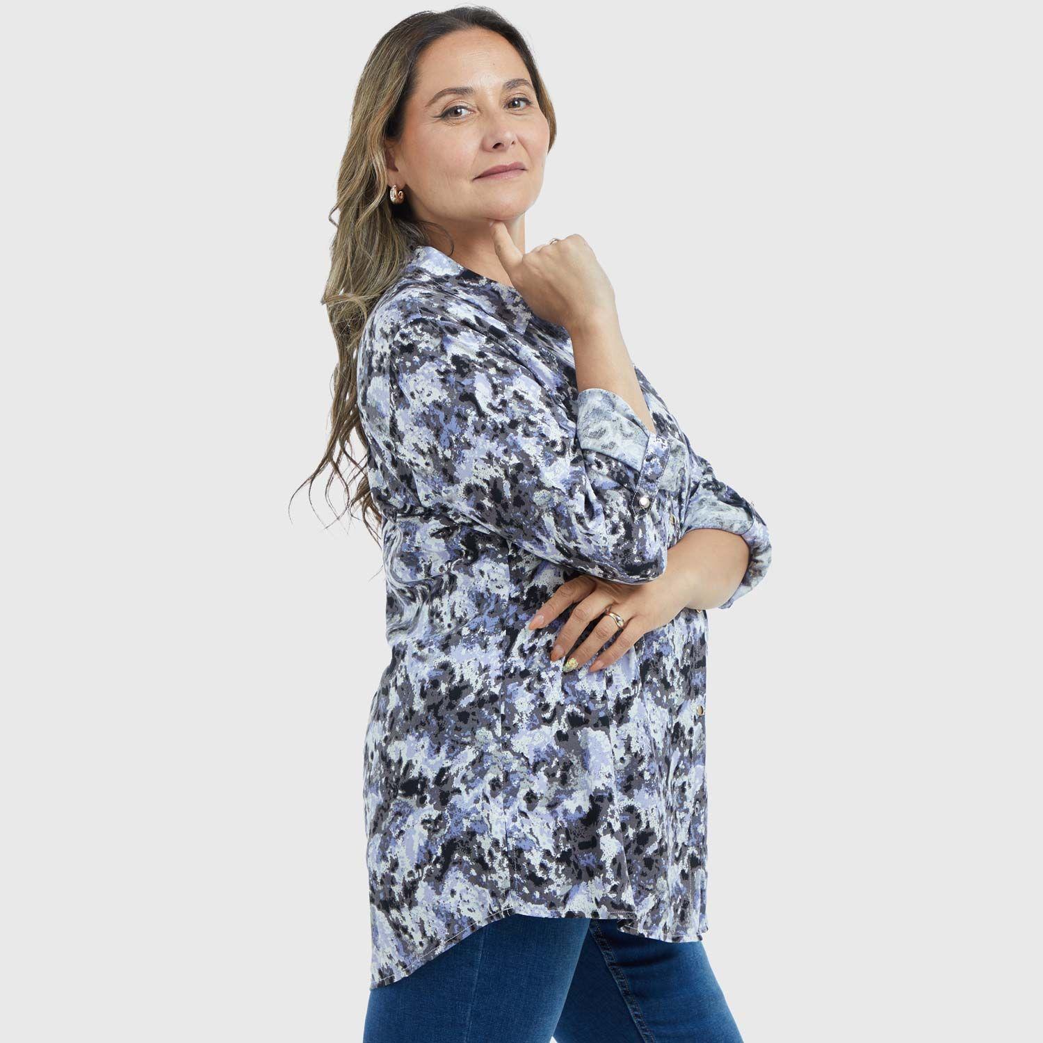 Blusa Mujer Lisa Estampada Negro / Blanco-2