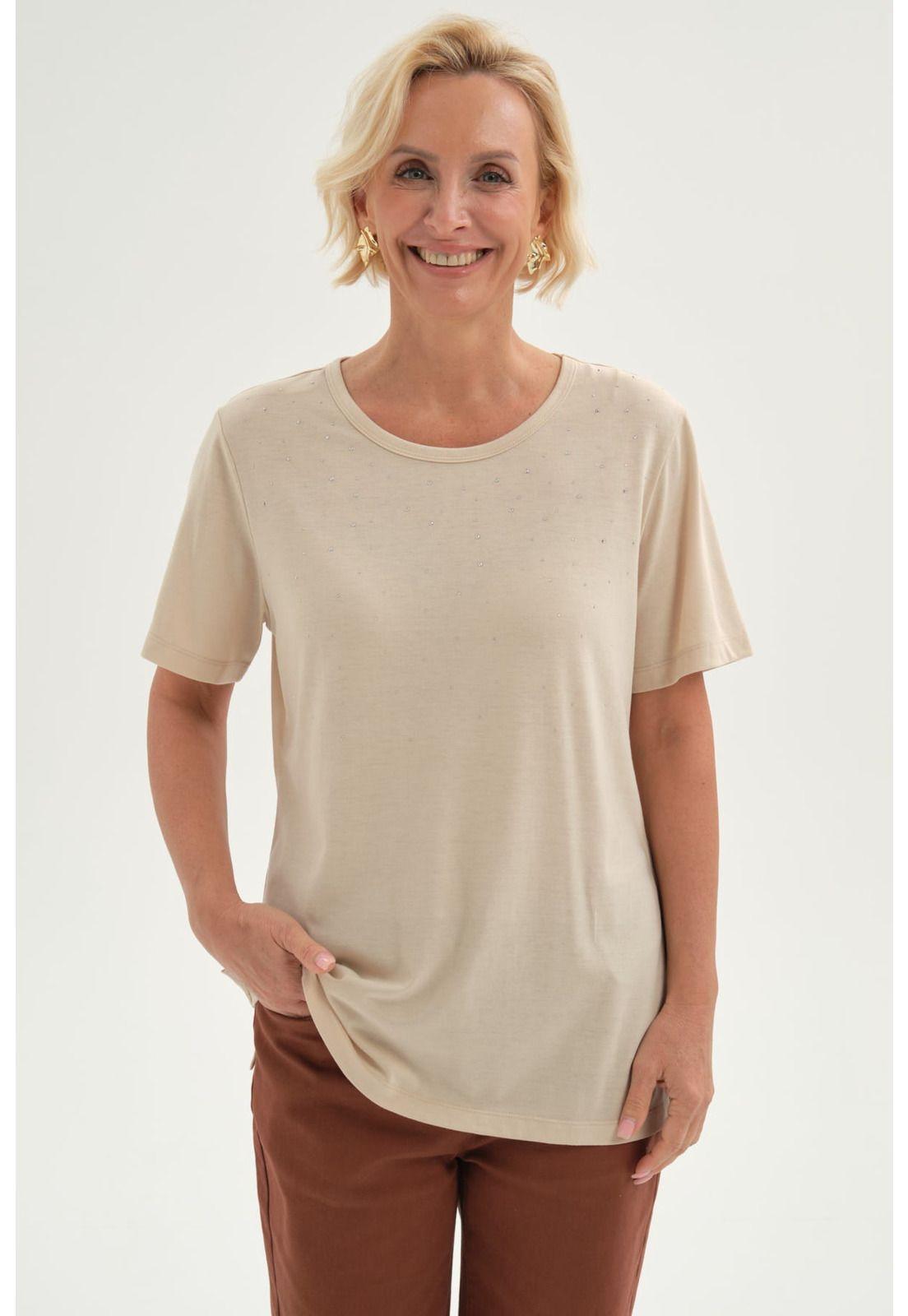 Polera Mujer Con Tachas Beige-0