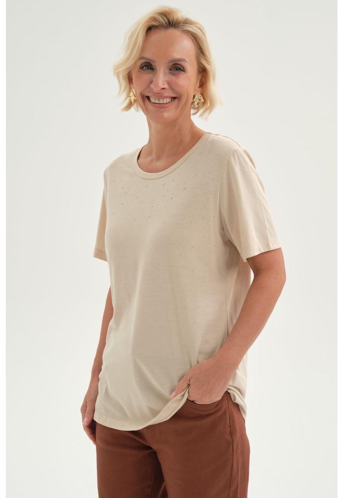 Polera Mujer Con Tachas Beige-1