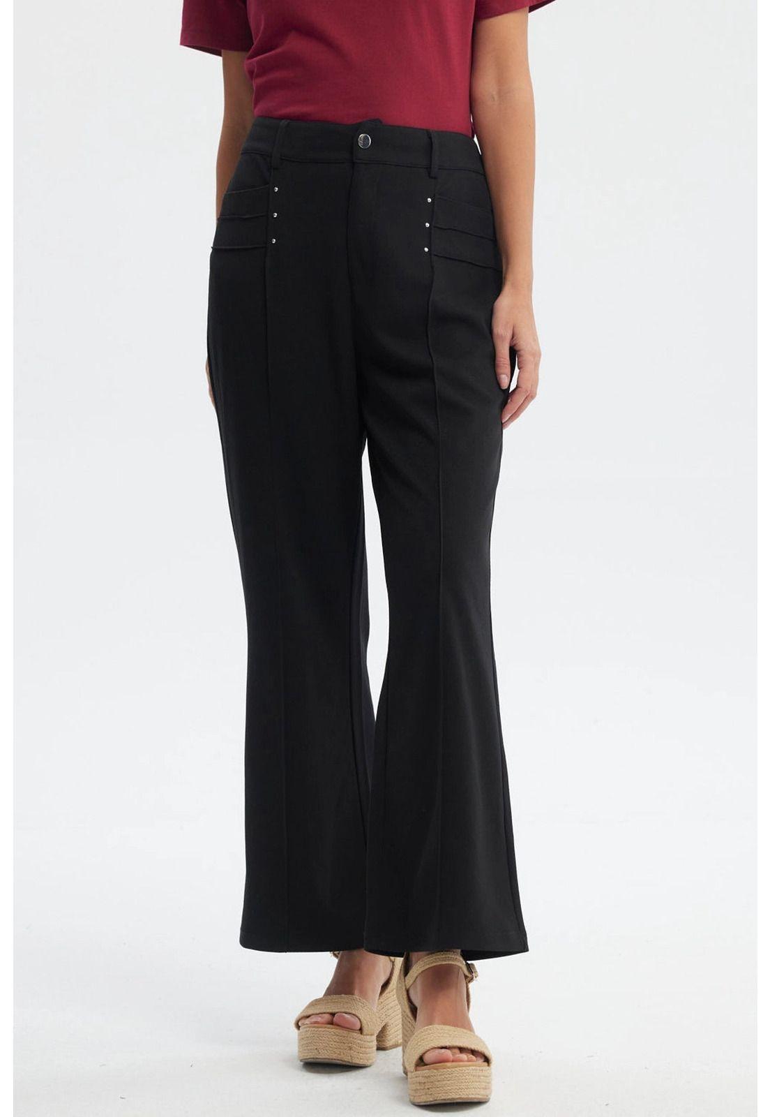 Pantalón Mujer Liso Largo Negro-0
