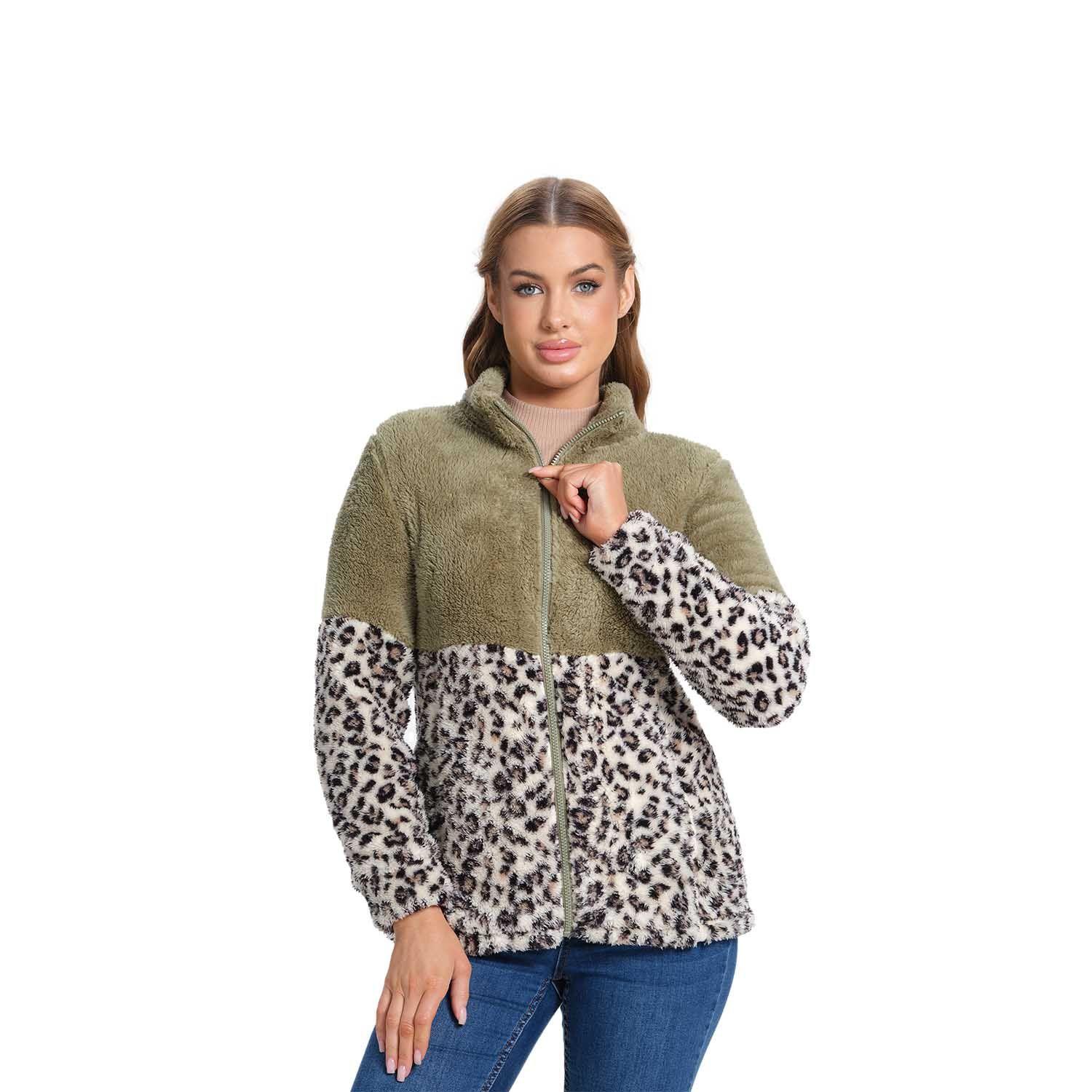 Polar Mujer Tipo Polerón Peludo Verde Musgo Fashion's Park-1