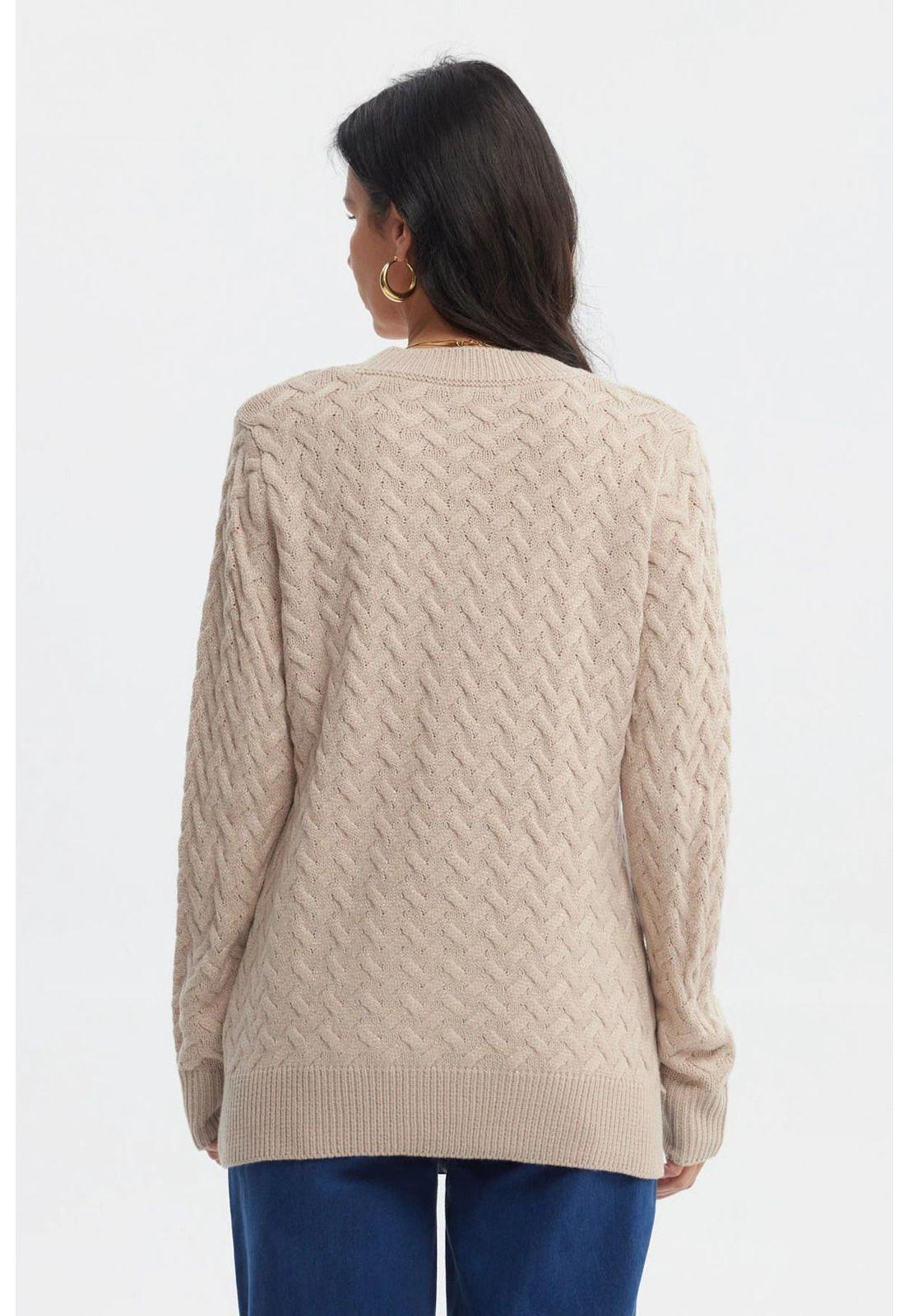 Sweater Mujer Calado Beige - ll-2