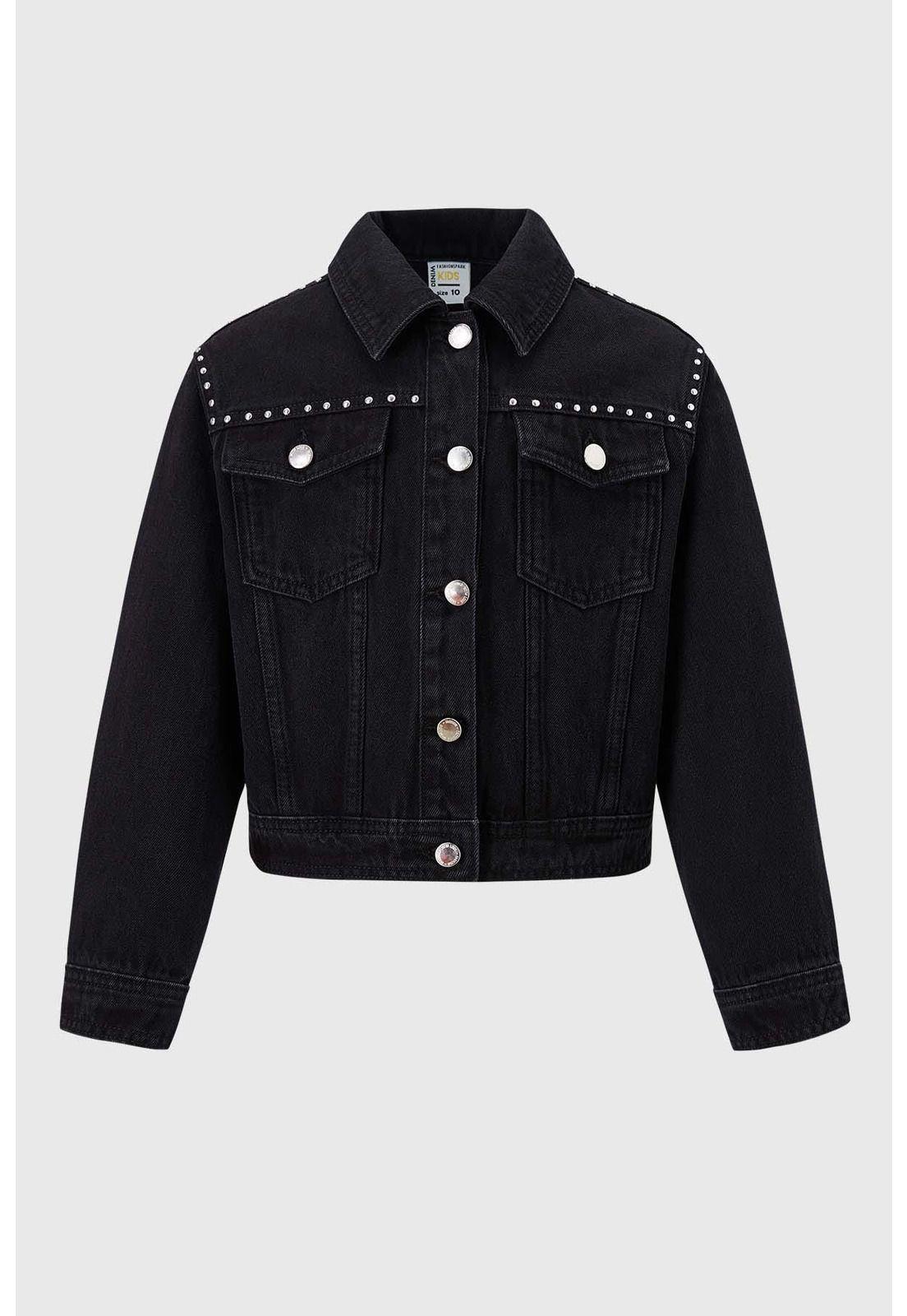 Chaqueta Niña Denim Negro-0
