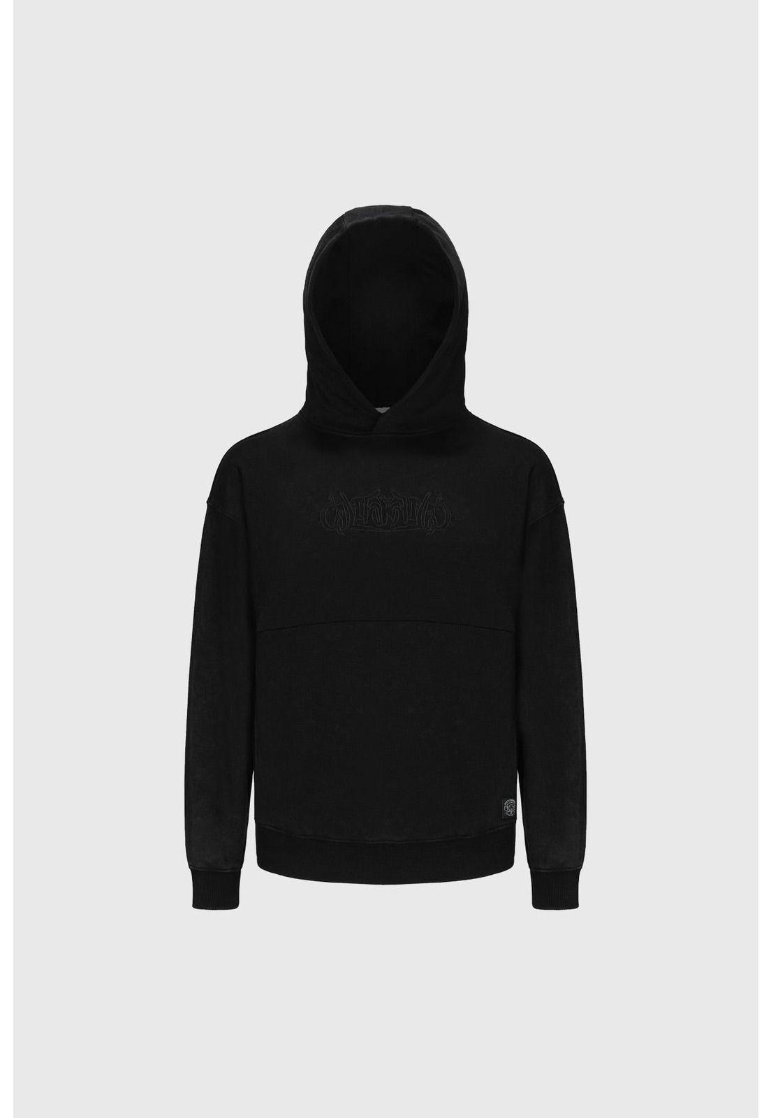 Polerón Niño Oversize Acid Wash Negro-1