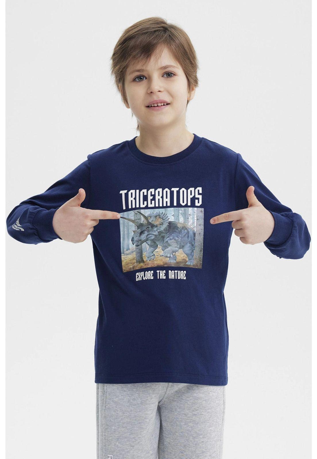 Polera Niño Slim Azul Oscuro - ll-0