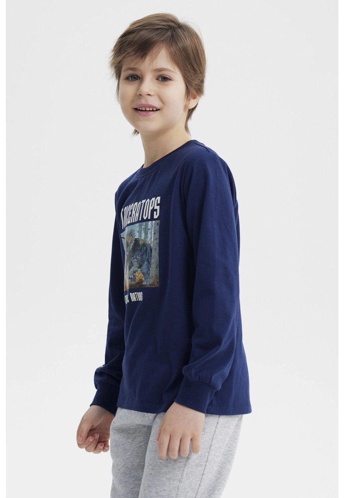 Polera Niño Slim Azul Oscuro - ll-1