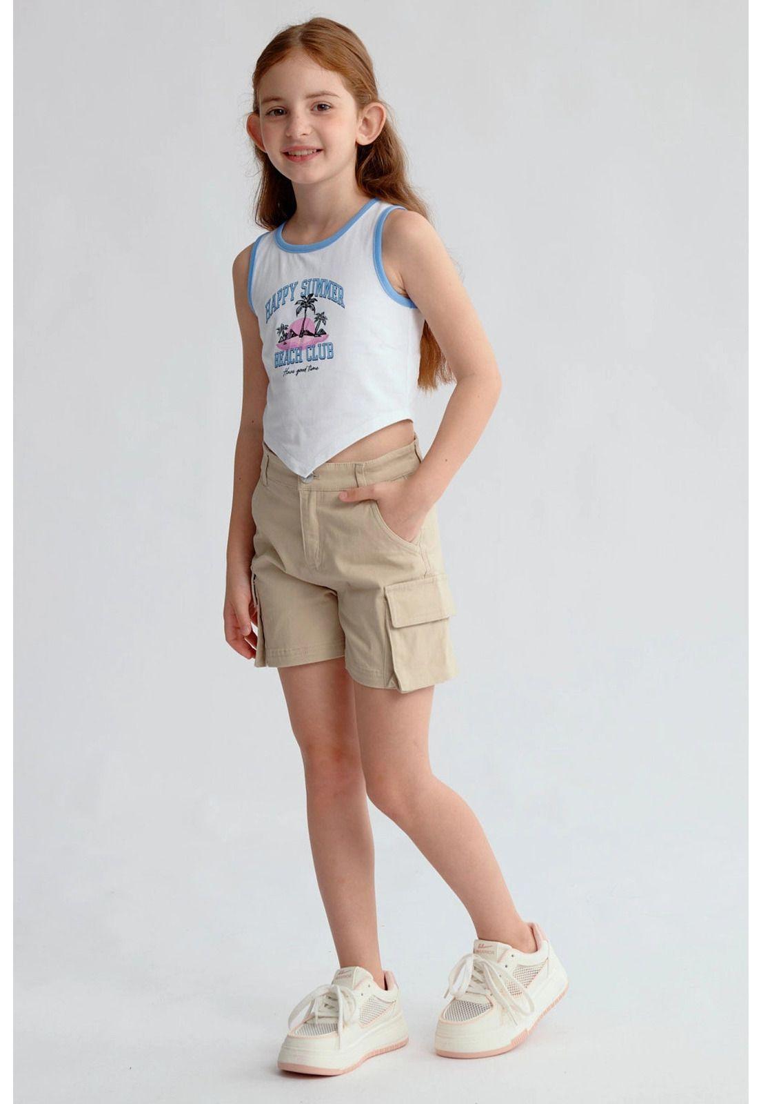 Short Niña Cargo Beige - ll-3
