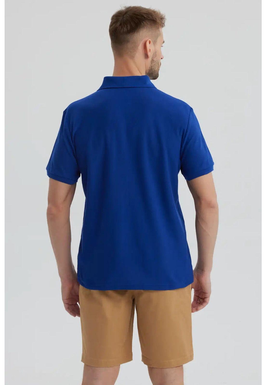 Polera Hombre Piqué Básica Lisa Azulino-2