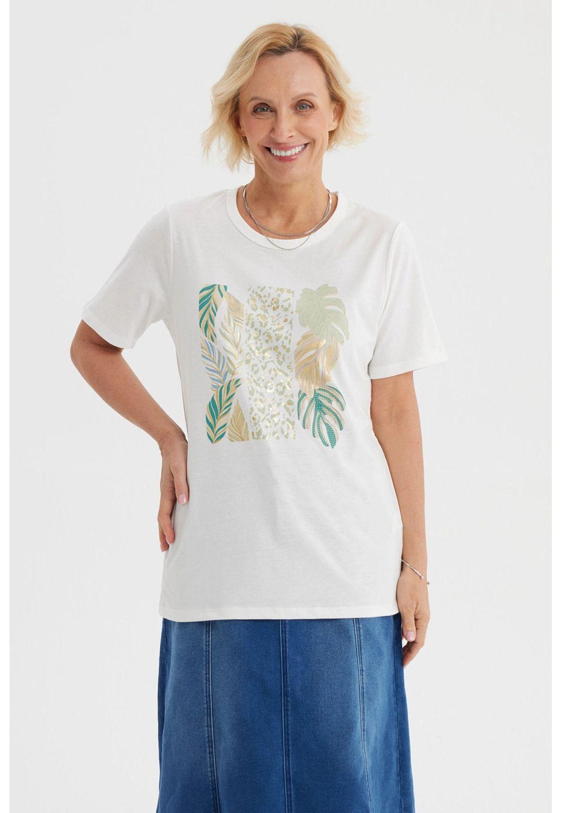 Polera Mujer Print Posicional Crudo-0